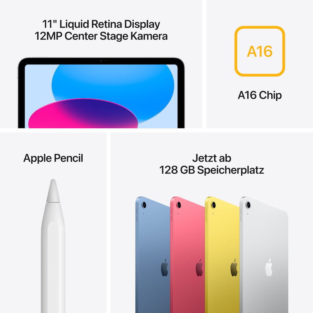 iPad 2025 Blau 11" 128GB 15 - 45 W USB PD Wi-Fi