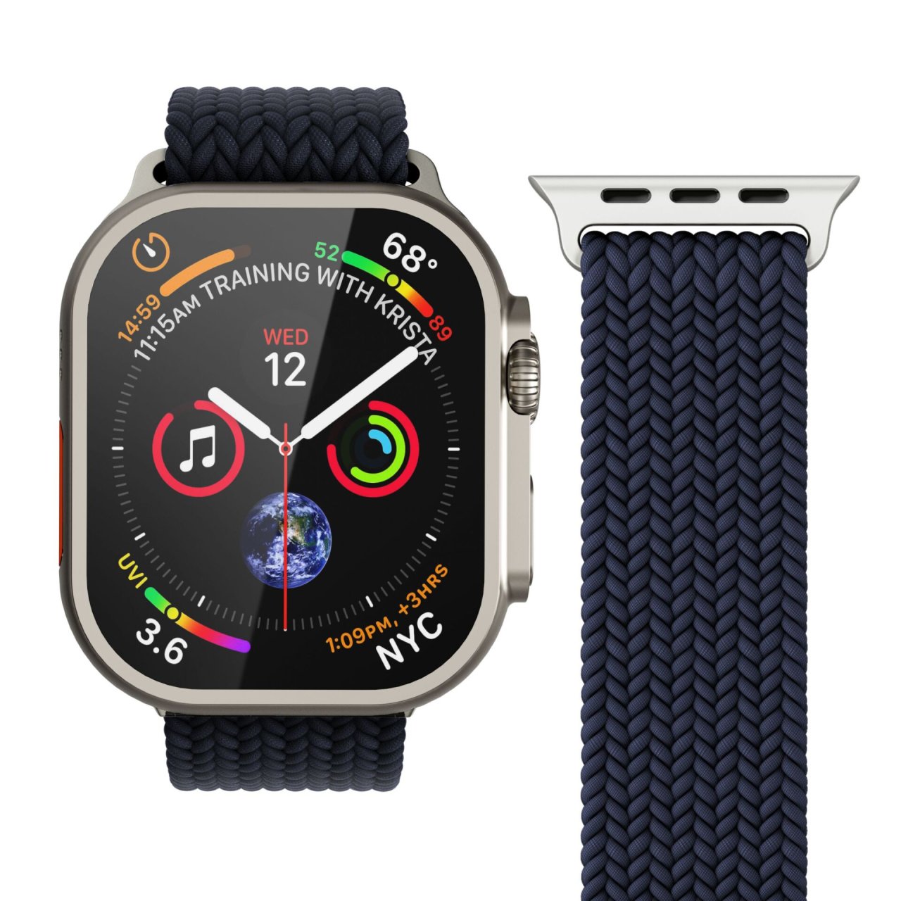 Vonmählen Woven Loop für Apple Watch Navy/Natur 42 (Series 1/2/3)/44/45/46/49mm Nylon
