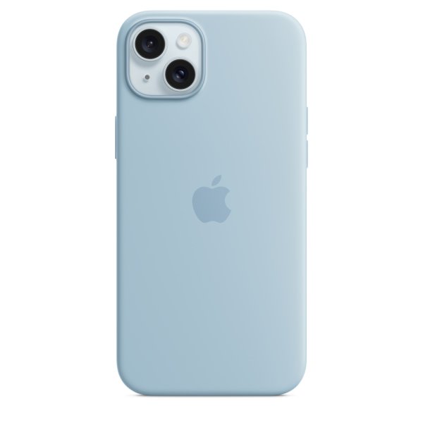 Apple iPhone 15 Plus Silikon Case mit MagSafe, Hellblau