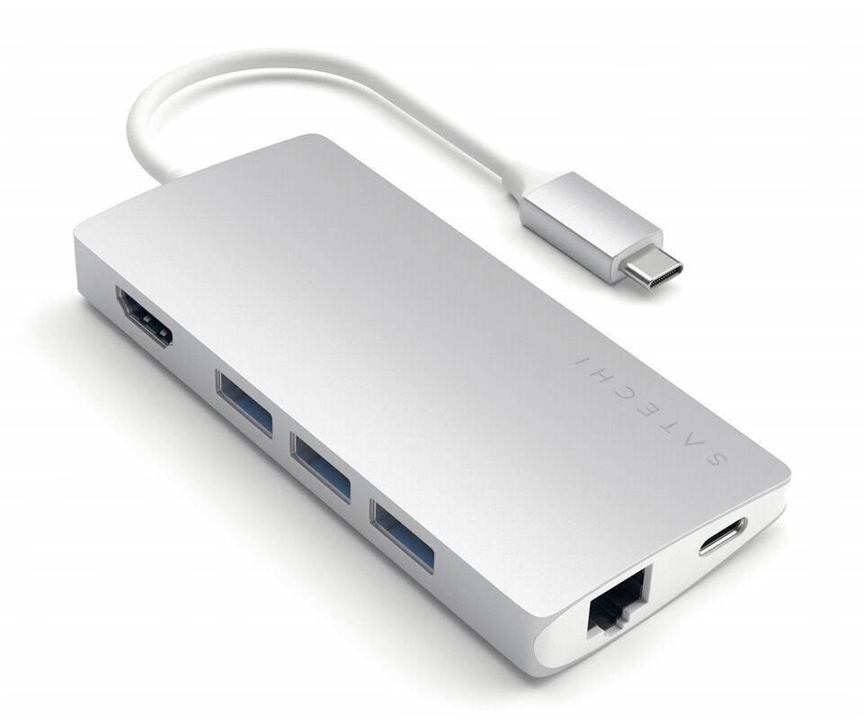 Satechi USB-C V2 Multi-Port Hub (8 in 1) Silber USB-C 60W 8 in 1
