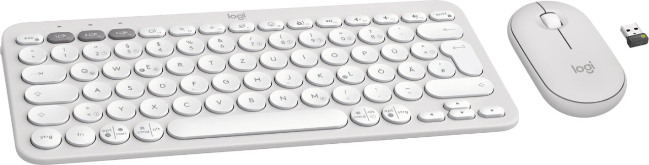 Logitech Pebble 2 Combo Set Weiß Deutsch Kabellos