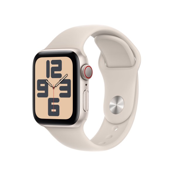 Apple Watch SE GPS + Cellular, 40 mm, S/M (130-180 mm Umfang) Aluminuimgehäuse Polarstern, Sportarmb