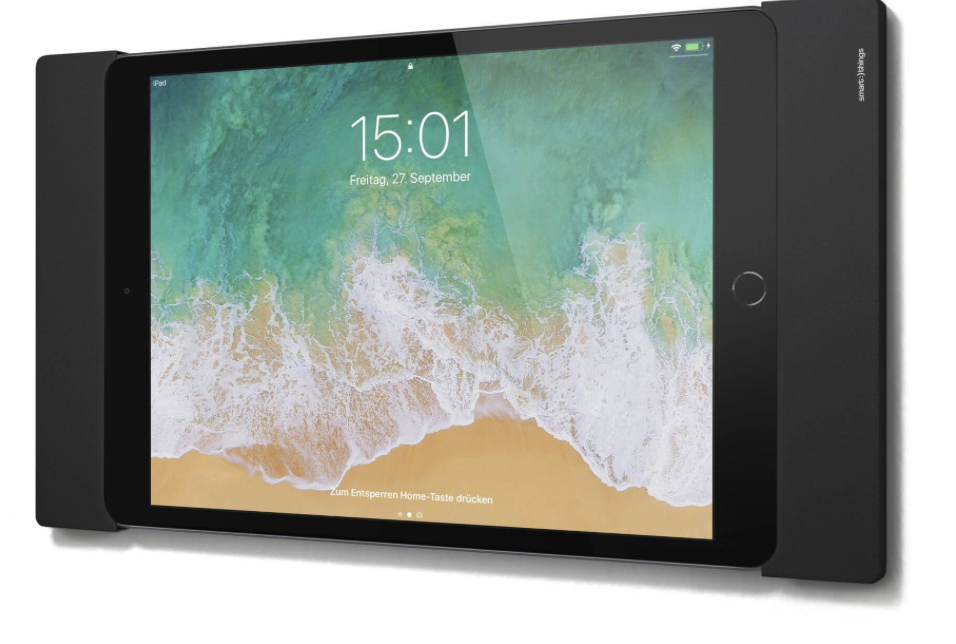 smart things sDock Fix A 10" Wandhalterung für Apple iPad 10,2" (2021 - 2019) / iPad Air (2019) / iP Schwarz Lightning