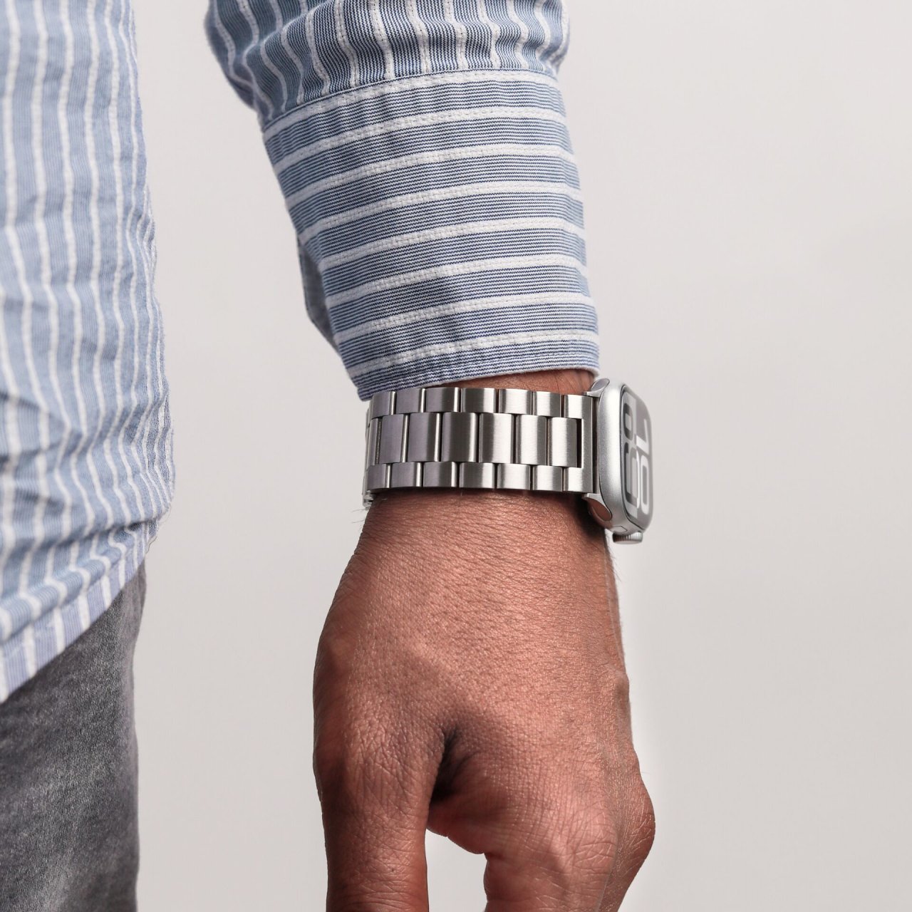 Vonmählen Link Band 2 für Apple Watch Silber 38/40/41/42mm (Series 10/11) Edelstahl