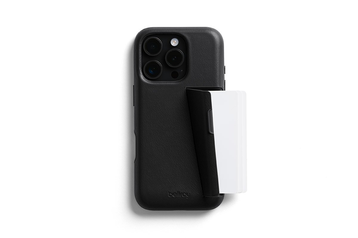 Bellroy Leder Card Case für iPhone 16 Pro Schwarz iPhone 16 Pro Leder