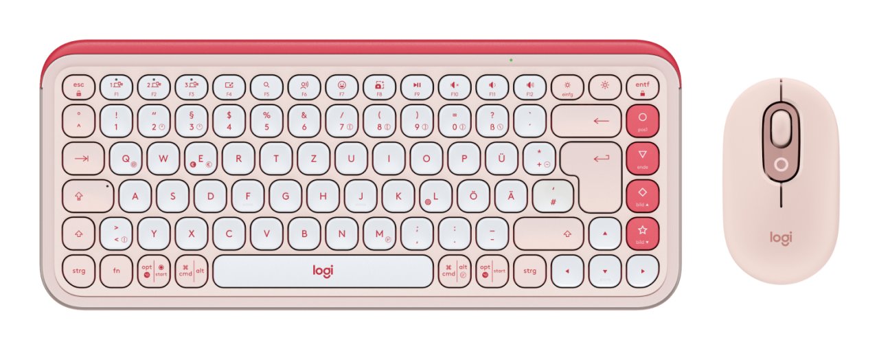 Logitech POP ICON COMBO Rosa/Offwhite Deutsch Bluetooth