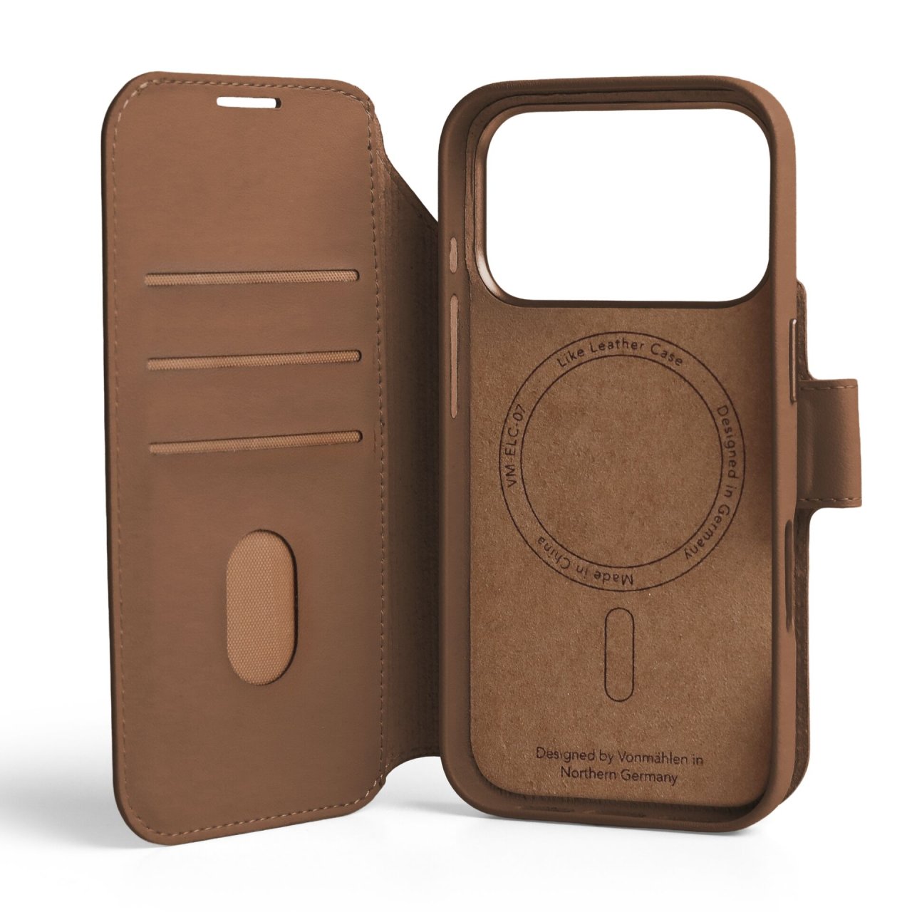 Vonmählen Vegan Leder Folio für iPhone 17 Pro Braun iPhone 17 Pro Lederimitat