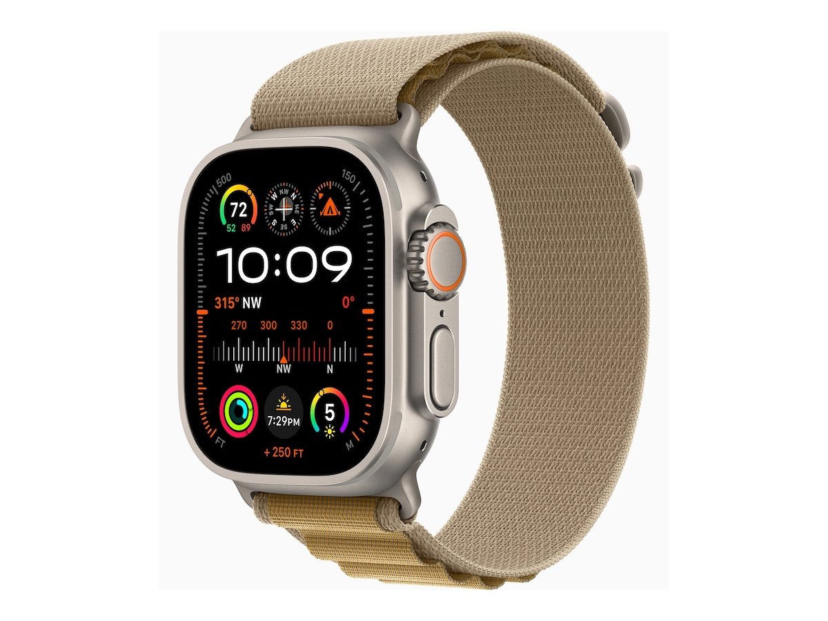 Apple Watch Ultra 2 GPS + Cellular, 49mm Natur, Alpine Loop Mandel, Large (165-210 mm Umfang) – Zus