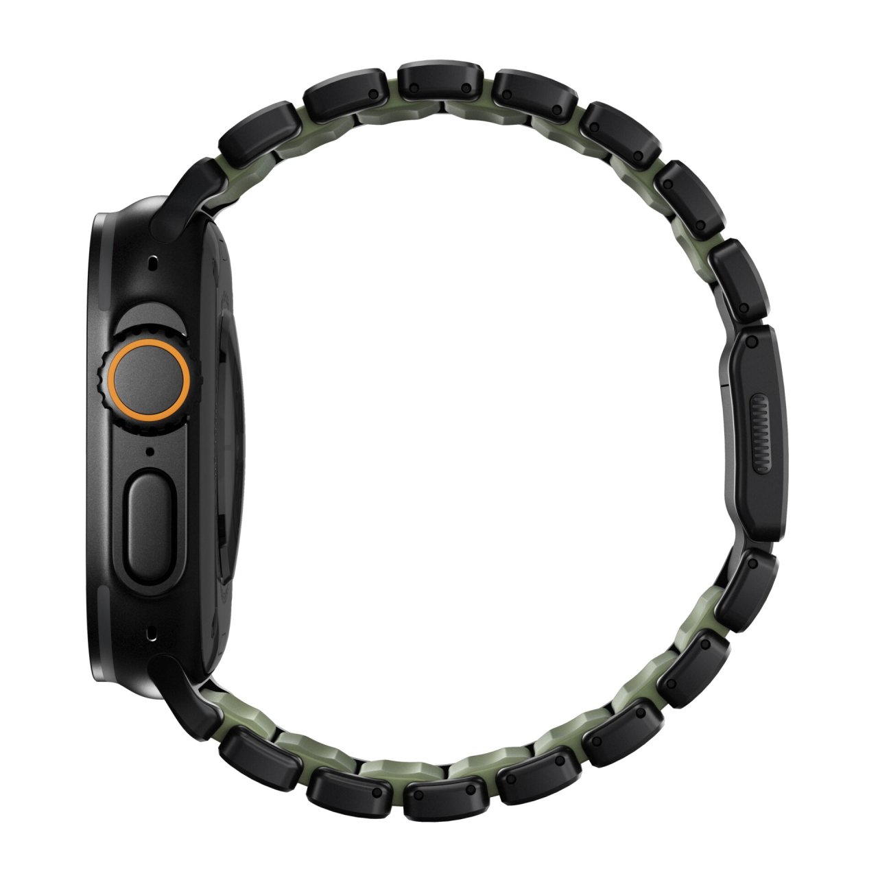 Nomad Stratos Titanium Armband für Apple Watch, (Series 1/2/3) 42/44/45/46/49mm Schwarz/Grün 42 (Series 1/2/3)/44/45/46/49mm Titan