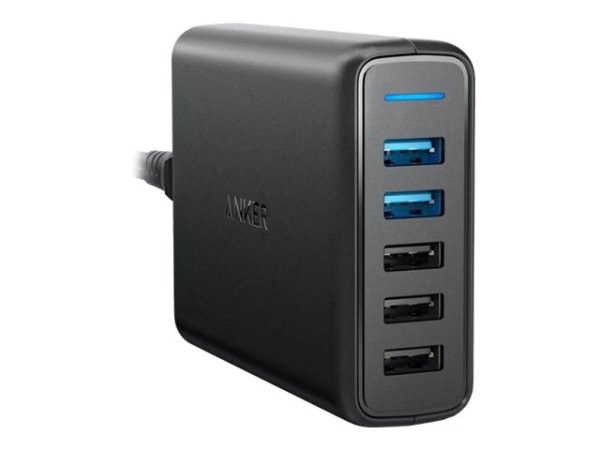 Anker PowerPort Speed 5-Port Ladegerät, 63W, 5x USB-A, Schwarz