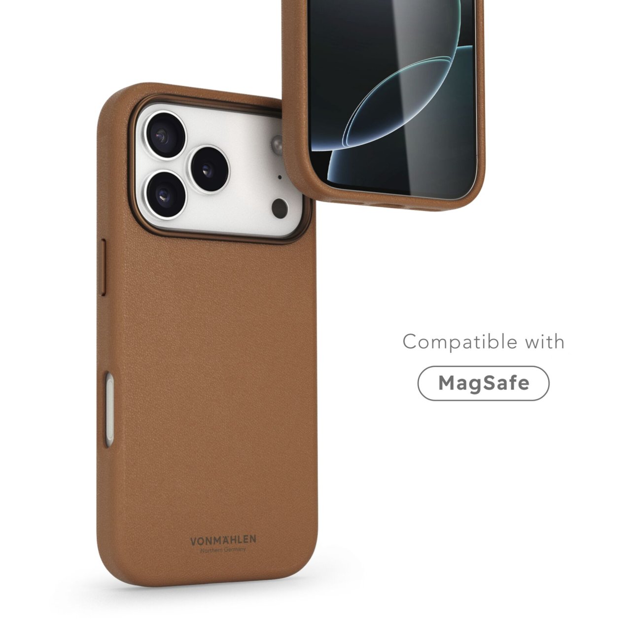 Vonmählen Vegan Leder Case für iPhone 17 Pro Max Braun iPhone 17 Pro Max Lederimitat