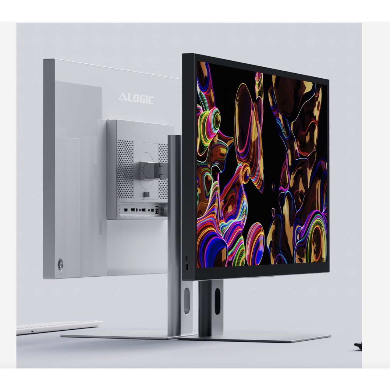 Alogic ASPEKT 32" UHD Monitor Matt Grau 32" 3840 x 2160 (4K UHD) USB-A USB-C Klinke (3,5 mm) HDMI DisplayPort Ethernet Flat