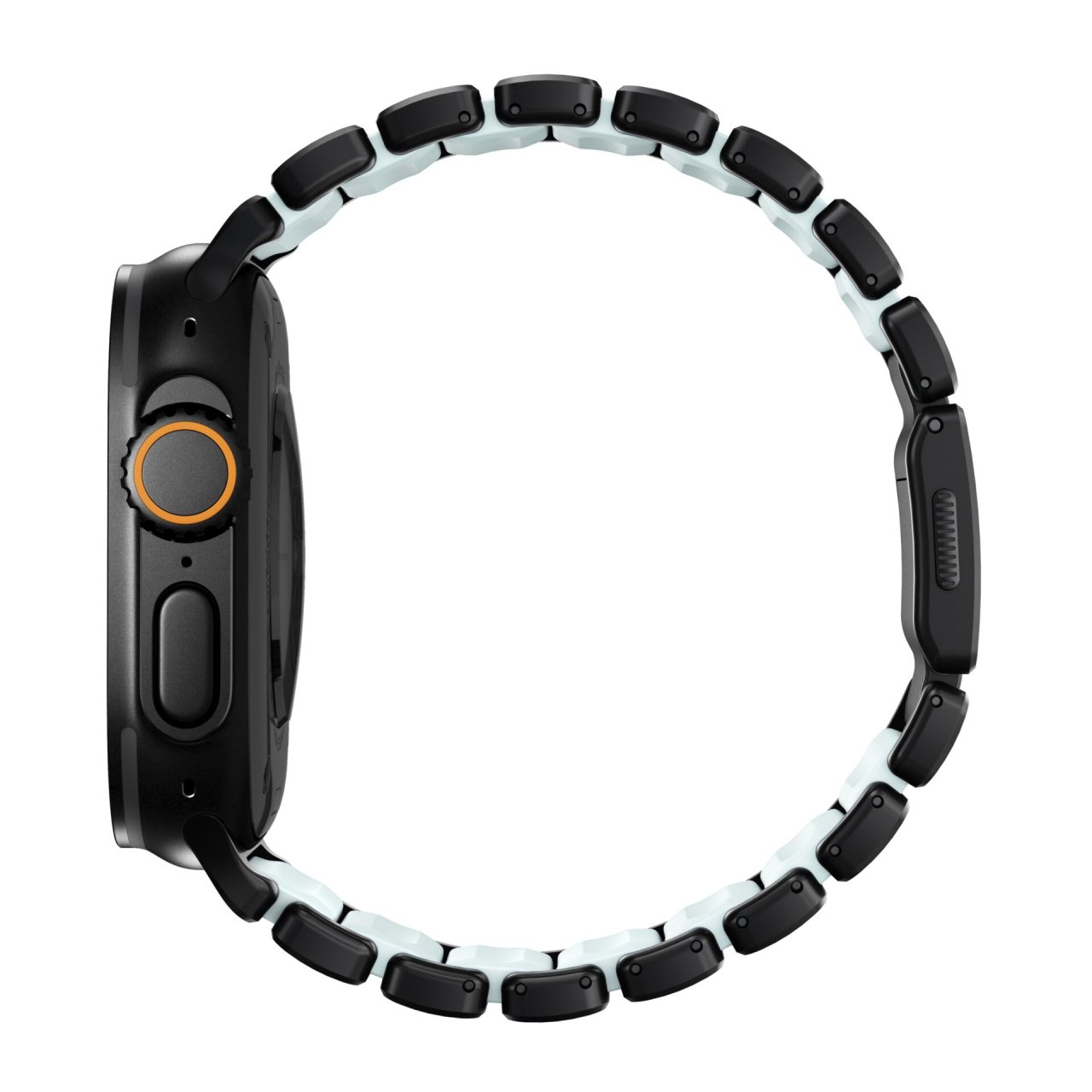 Nomad Stratos Titanium Armband für Apple Watch, (Series 1/2/3) 42/44/45/46/49mm Schwarz/Eisblau 42 (Series 1/2/3)/44/45/46/49mm Titan