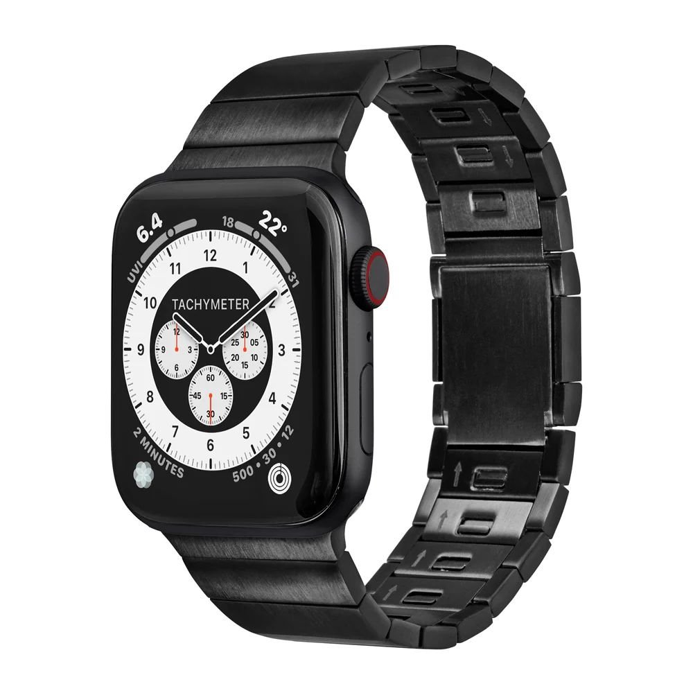 LAUT Links 2.0 Armband für Apple Watch Schwarz 44mm 45mm 49mm 46mm 42mm (Series 1/2/3) Edelstahl