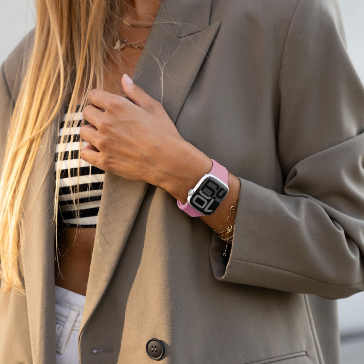 Vonmählen Classic Band für Apple Watch Rosa 42 (Series 1/2/3)/44/45/46/49mm Silikon