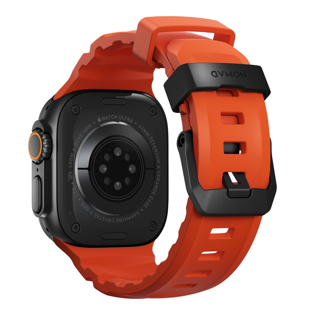 Nomad Rocky Point Armband für Apple Watch 42 (Series 1/2/3)/44/45/46/49mm Rot/Schwarz 42 (Series 1/2/3)/44/45/46/49mm Titanium