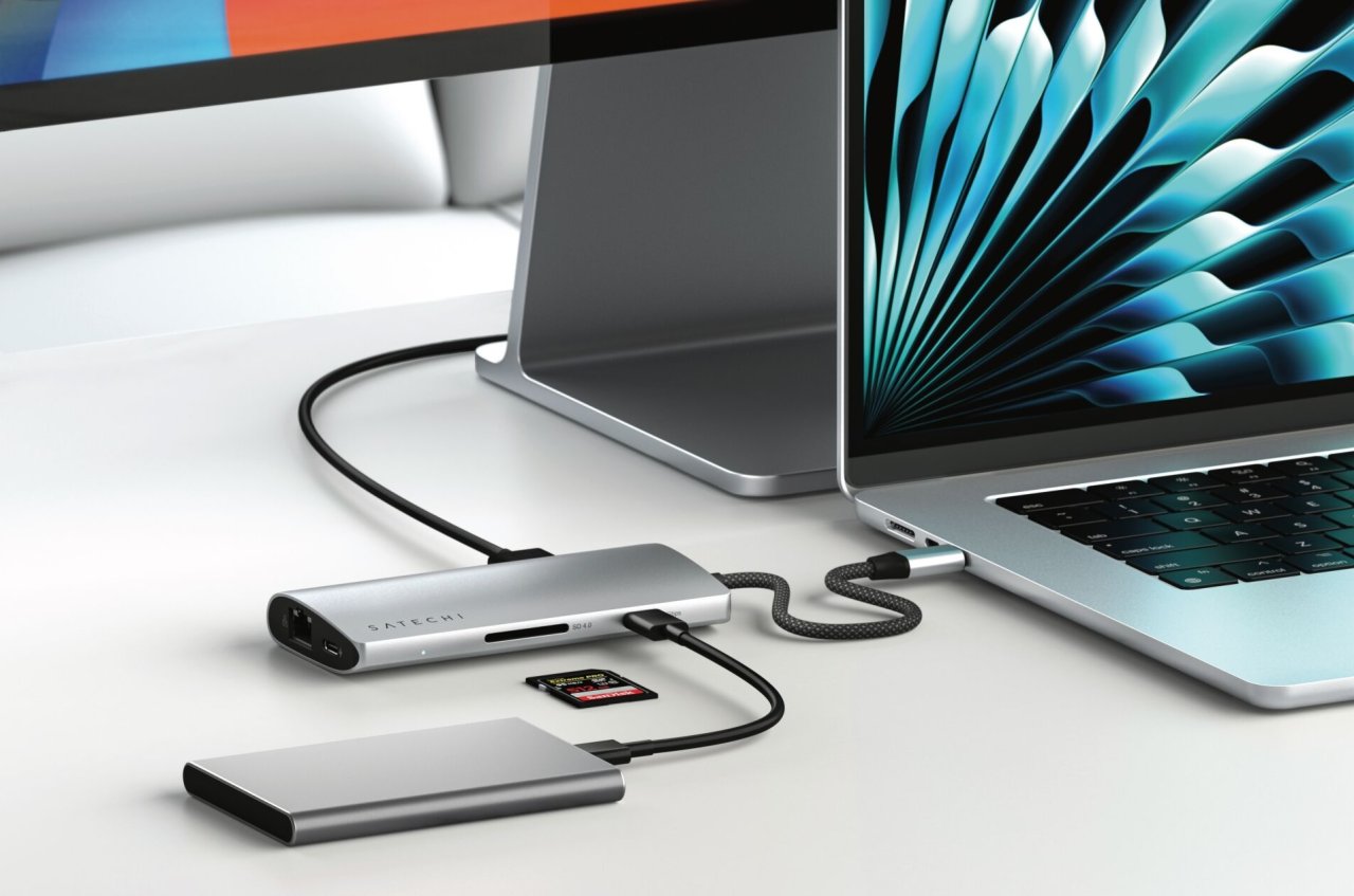 Satechi USB-C V3 Multi-Port Hub (8 in 1) Silber USB-C 100W 8 in 1