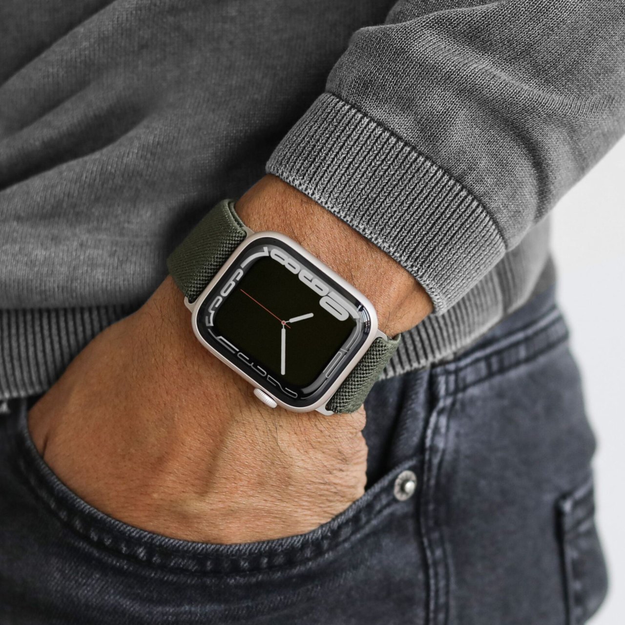 Vonmählen Classic Loop für Apple Watch Olive/Natur 42 (Series 1/2/3)/44/45/46/49mm Nylon