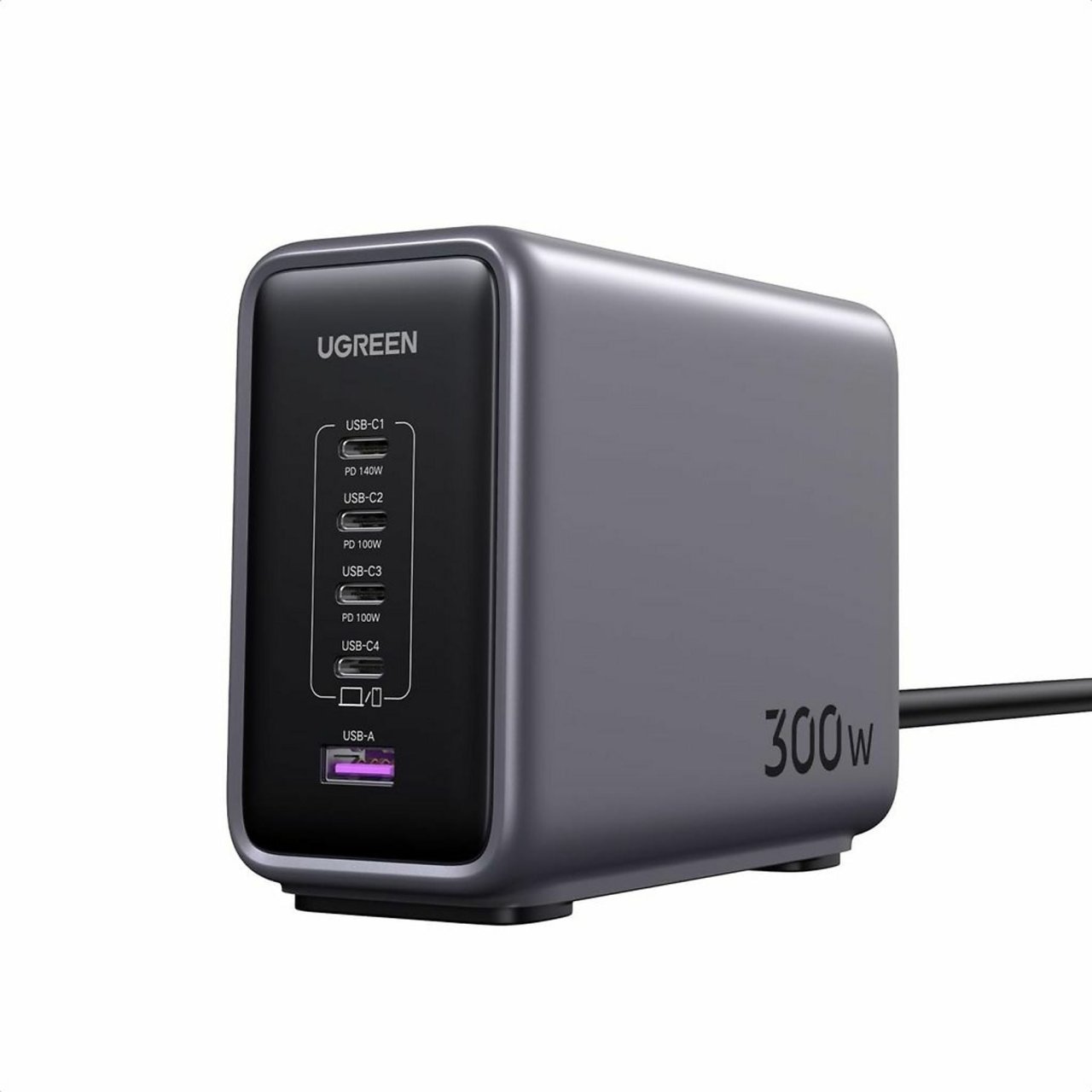 UGREEN 300W Nexode GaN Ladegerät mit 2 USB-C Kabeln