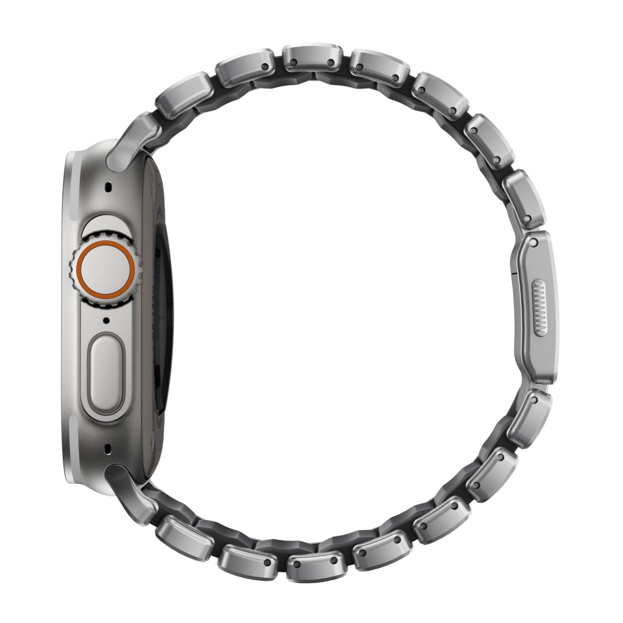 Nomad Stratos Titanium Armband für Apple Watch, (Series 1/2/3) 42/44/45/46/49mm Silber/Schwarz 42 (Series 1/2/3)/44/45/46/49mm Titan