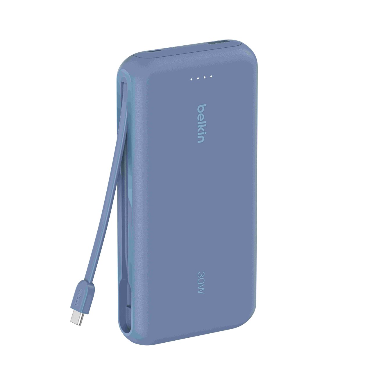 Belkin Powerbank mit integriertem USB-C Kabel Blau USB-C 20.000mAh
