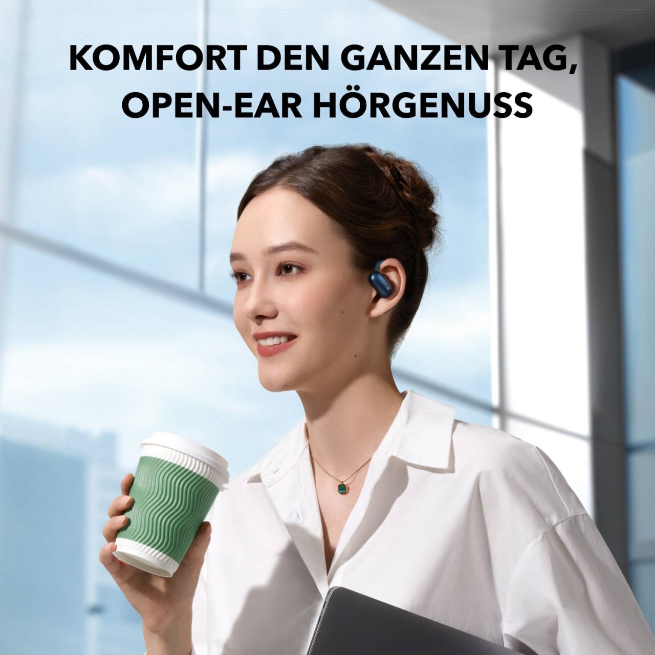 Soundcore AeroFit 2 Kopfhörer Blau Open-Ear Kabellos