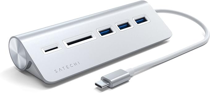 Satechi Type-C Aluminum USB Hub & Card Reader Silber USB-C