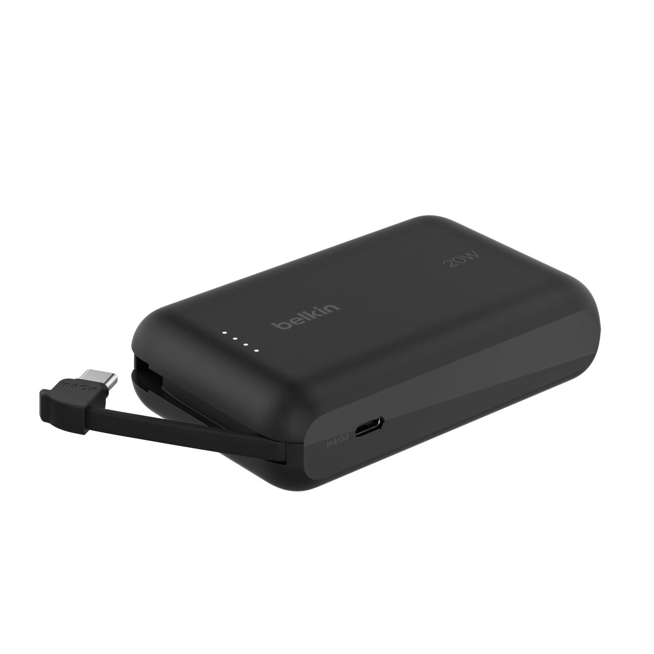 Belkin Powerbank mit integriertem USB-C Kabel Schwarz USB-C 10.000mAh