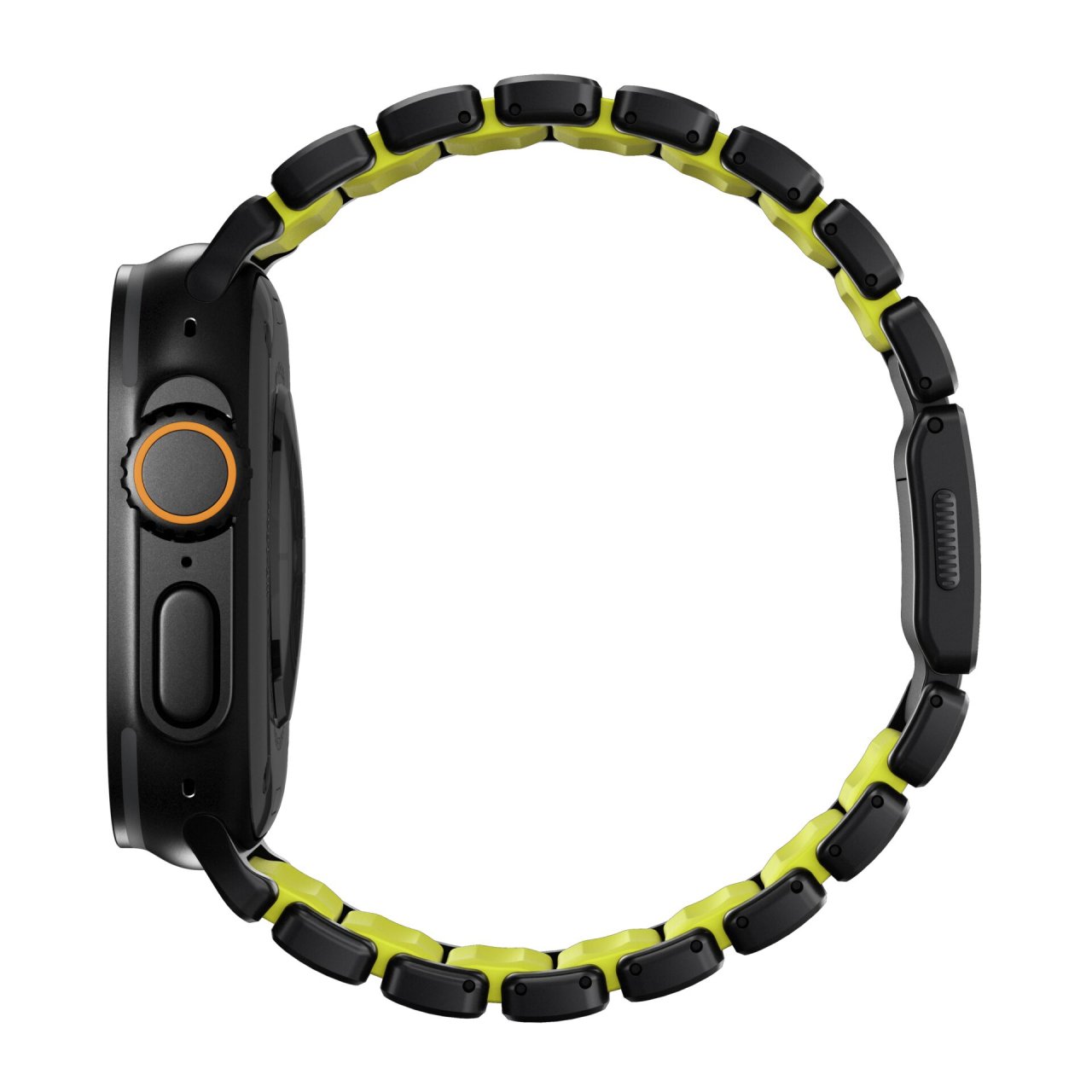Nomad Stratos Titanium Armband für Apple Watch, (Series 1/2/3) 42/44/45/46/49mm Schwarz/Gelb 42 (Series 1/2/3)/44/45/46/49mm Titan
