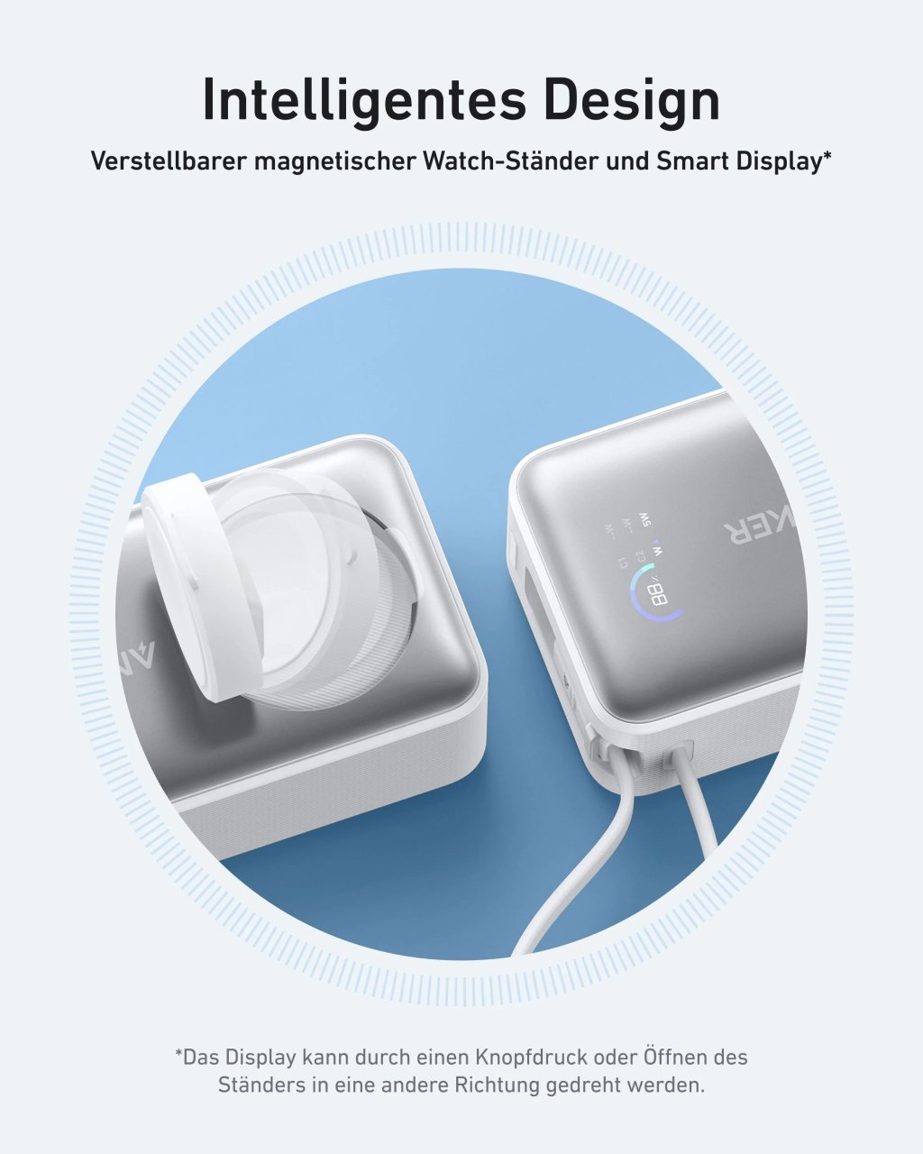 Anker MagGo Powerbank Weiß USB-C + Apple Watch 10.000mAh