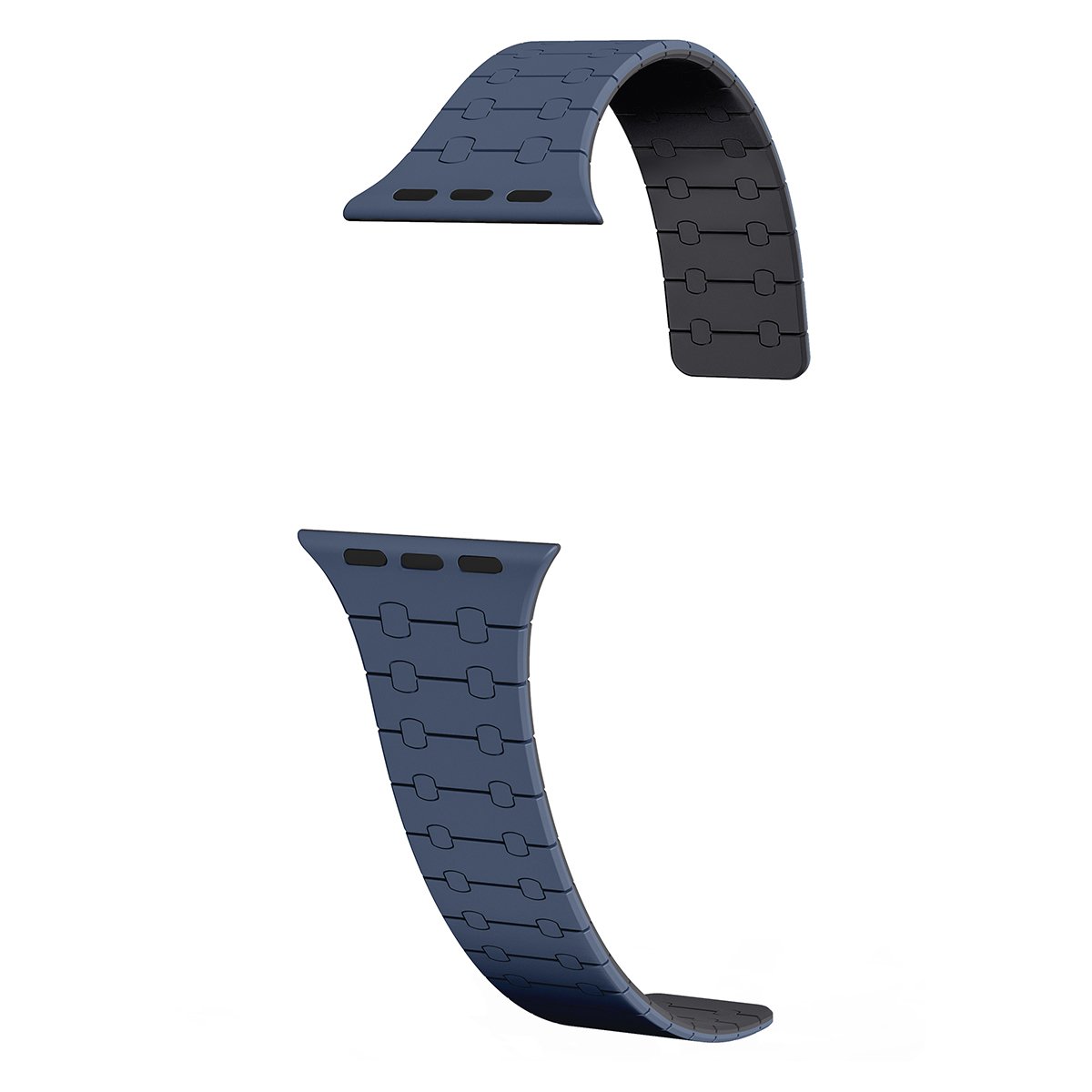 GUAN Premium Armband für Apple Watch Blau/Schwarz 38mm 40mm 41mm 42mm (Series 10/11) Silikon