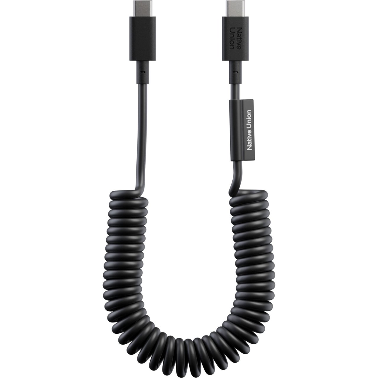 Native Union Pop USB-C auf USB-C Spiralkabel Schwarz USB-C auf USB-C 1,2m 60W