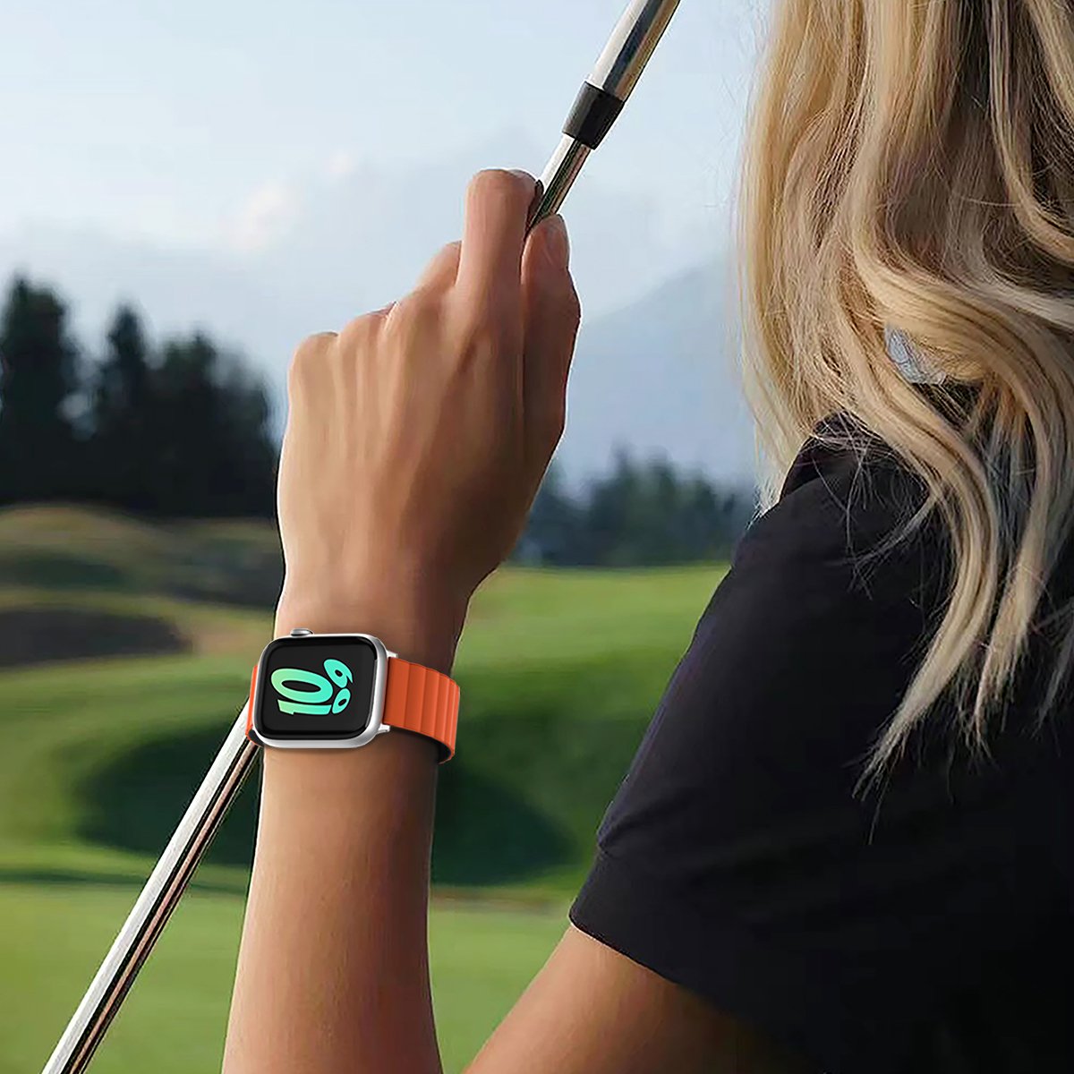 GUAN Premium Plus Armband für Apple Watch Orange/Grau 38mm 40mm 41mm 42mm (Series 10/11) Silikon