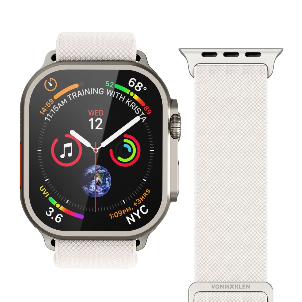 Vonmählen Classic Loop für Apple Watch Cream/Natur 42 (Series 1/2/3)/44/45/46/49mm Nylon