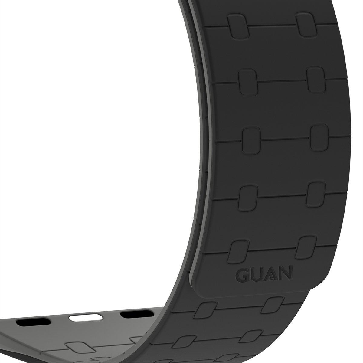 GUAN Premium Armband für Apple Watch Schwarz/Grau 38mm 40mm 41mm 42mm (Series 10/11) Silikon