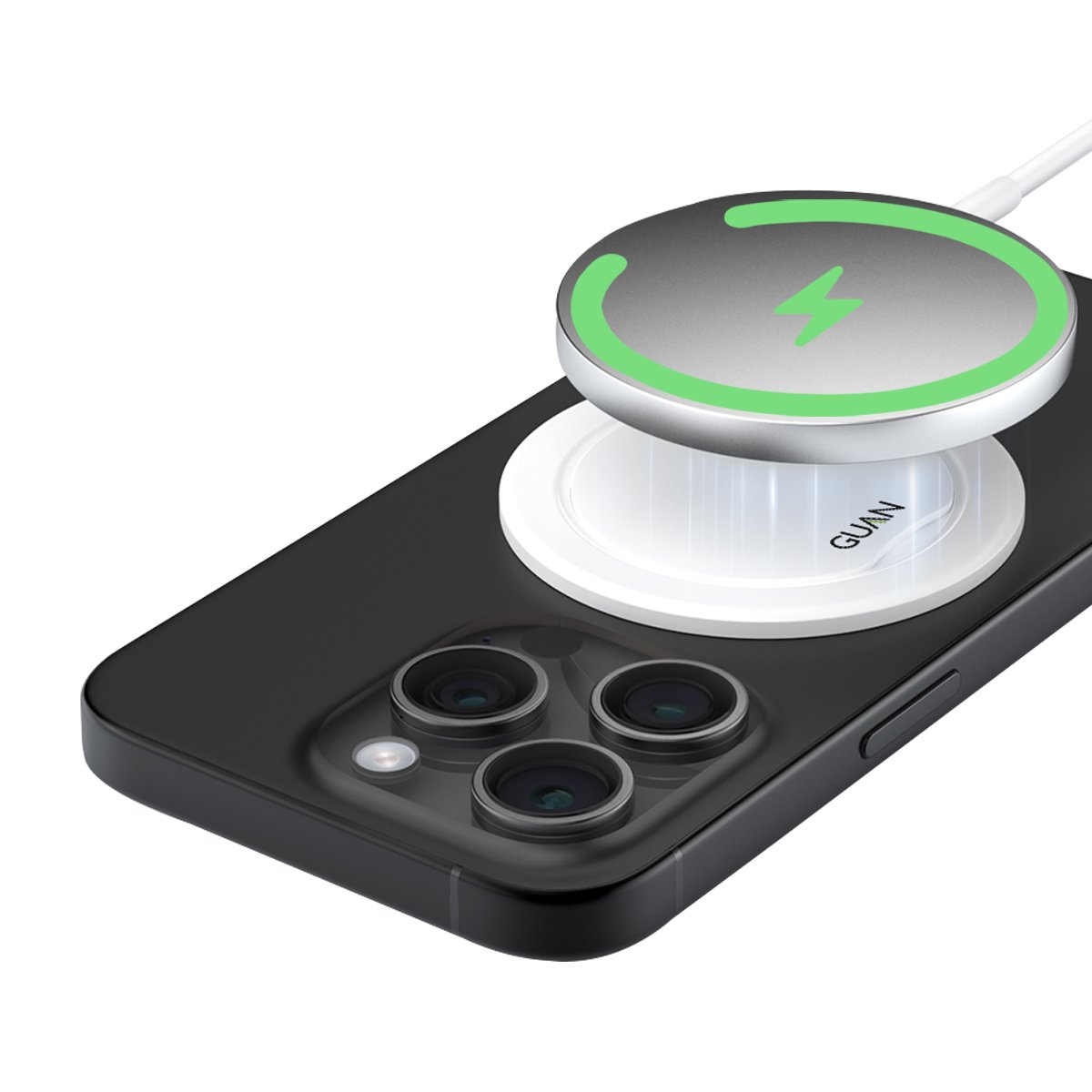 GUAN MagSafe Ring für iPhone Weiß Smartphone