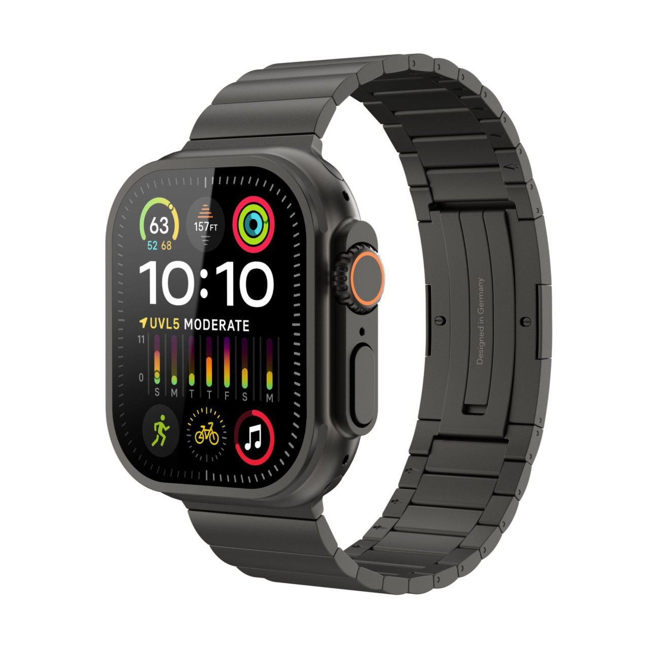 Vonmählen Link Bracelet Pro Titanium für Apple Watch Schwarz 42 (Series 1/2/3)/44/45/46/49mm Titan