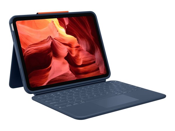 Logitech Rugged Combo 4 Touch - Tastatur und Foliohülle - mit Trackpad - Apple Smart connector - für