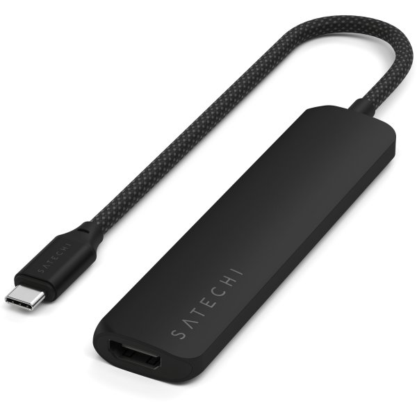 Satechi USB-C Slim Multi-Port Hub (6 in 1 Adapter), Schwarz