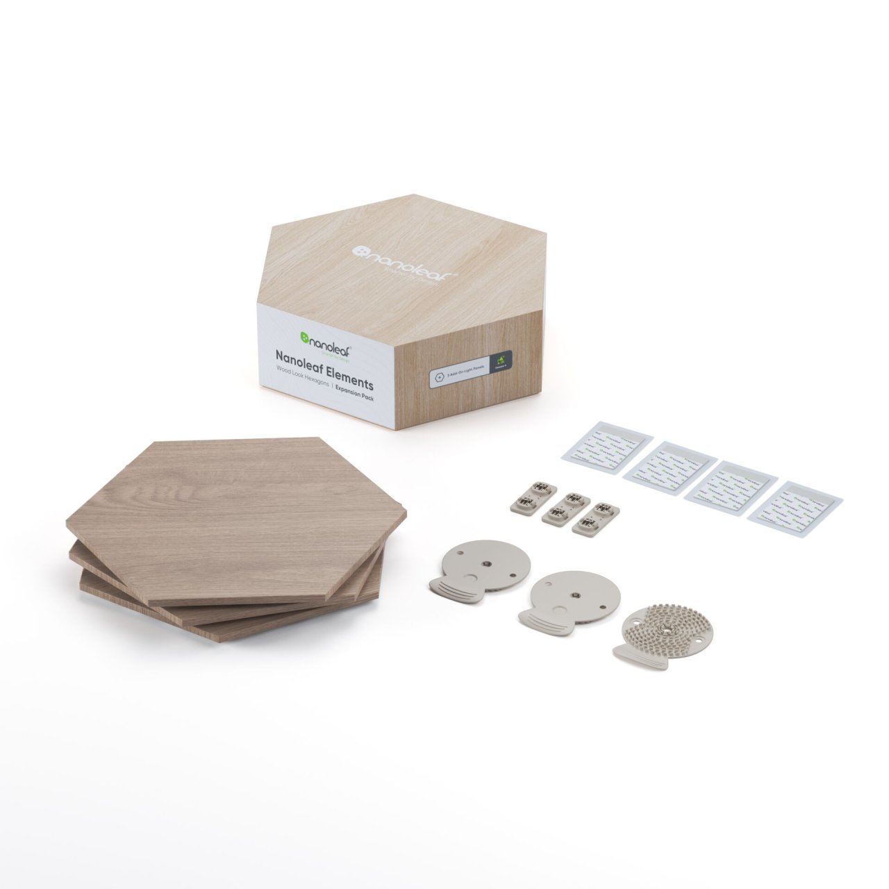 Nanoleaf Elements Wood Look Hexagons 3er-Pack Apple HomeKit Amazon Alexa Matter Leuchtmittel