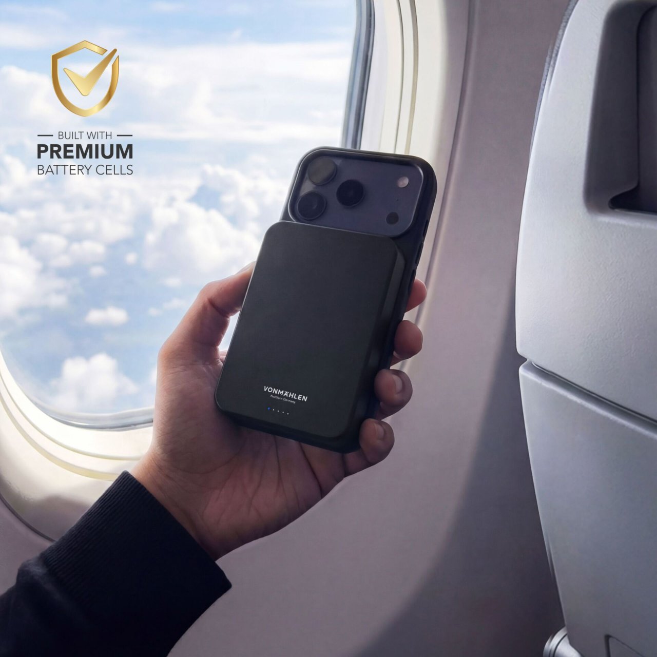 Vonmählen Evergreen Mag QI2 Powerbank Schwarz USB-C 10.000mAh