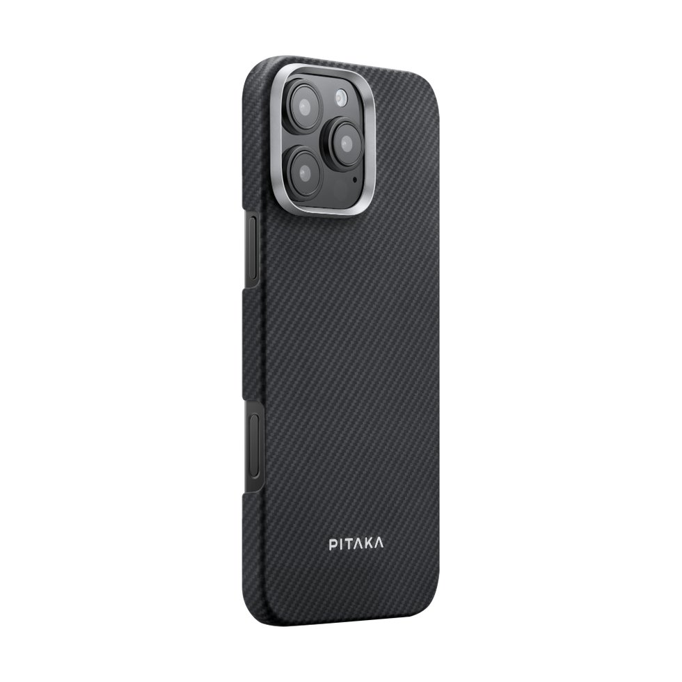 Pitaka ultra dünne Hülle aus Aramidfaser mit MagSafe für iPhone 16 Pro Max Schwarz/Grau iPhone 16 Pro Max Kunststoff
