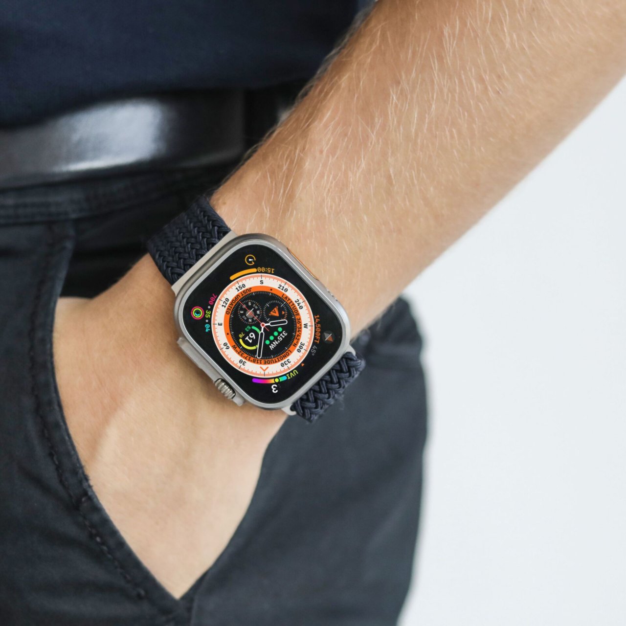 Vonmählen Woven Loop für Apple Watch Navy/Natur 42 (Series 1/2/3)/44/45/46/49mm Nylon