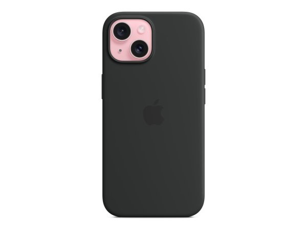 Apple iPhone 15 Silikon Case mit MagSafe, Schwarz