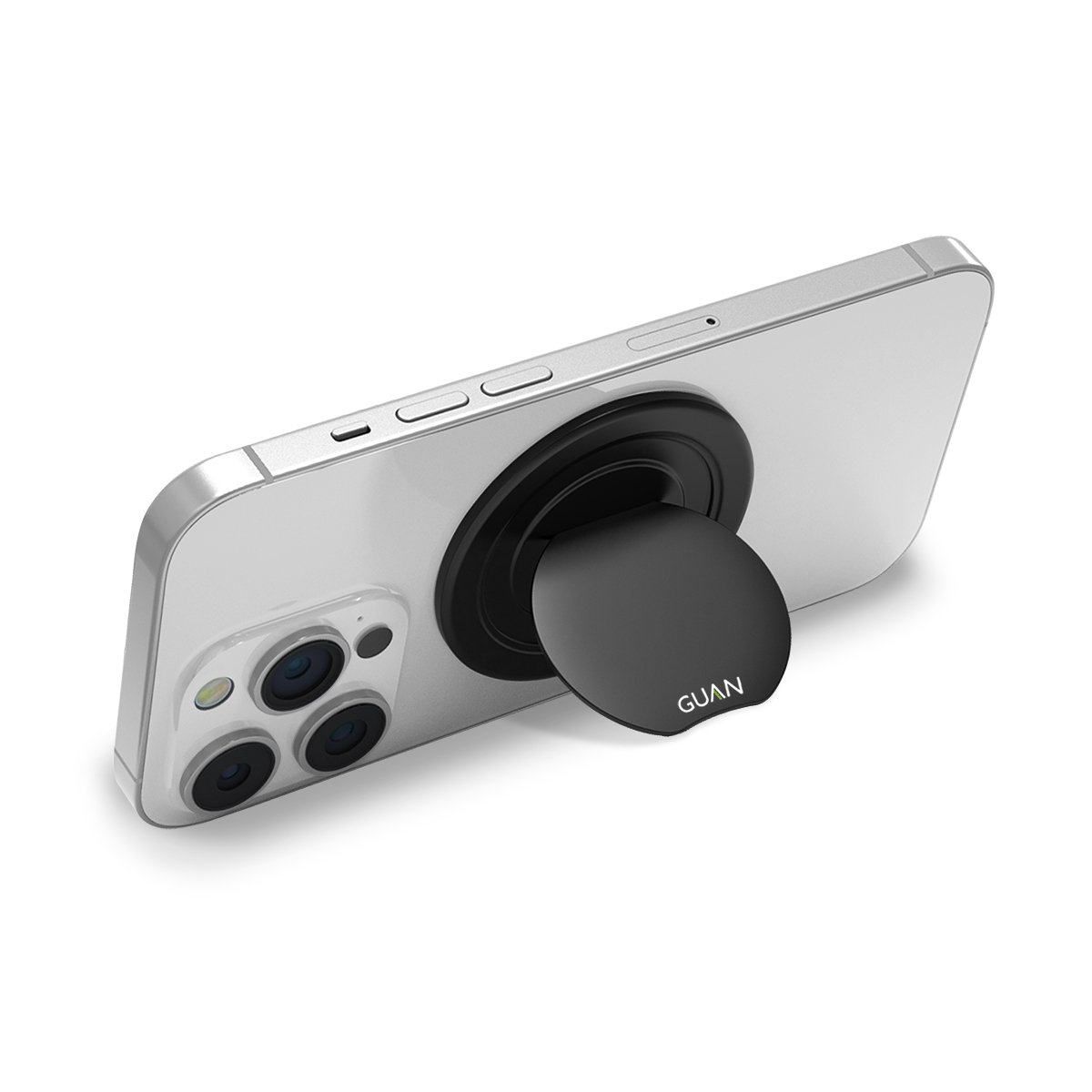 GUAN MagSafe Ring für iPhone Schwarz Smartphone