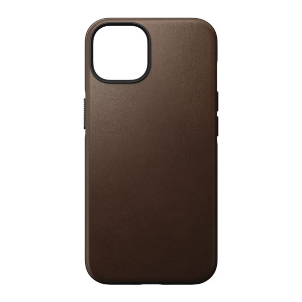 Nomad Modern Leder Case mit MagSafe für iPhone 14, Braun