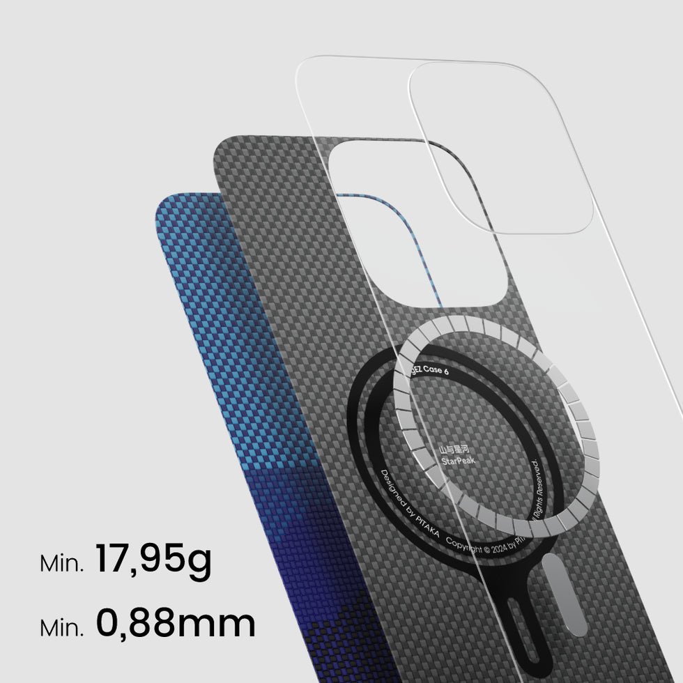 Pitaka Tactile Woven Case aus Aramidfaser mit MagSafe für iPhone 16 Plus Over The Horizon iPhone 16 Plus Aramidfaser