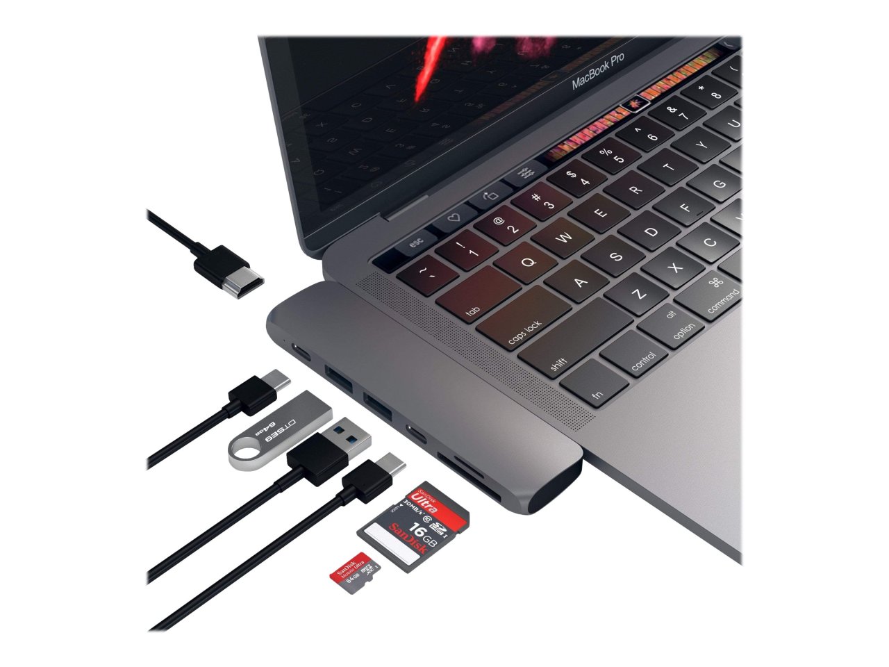 Satechi USB-C Hub (7 in 2) Space Grau USB-C 7 in 2