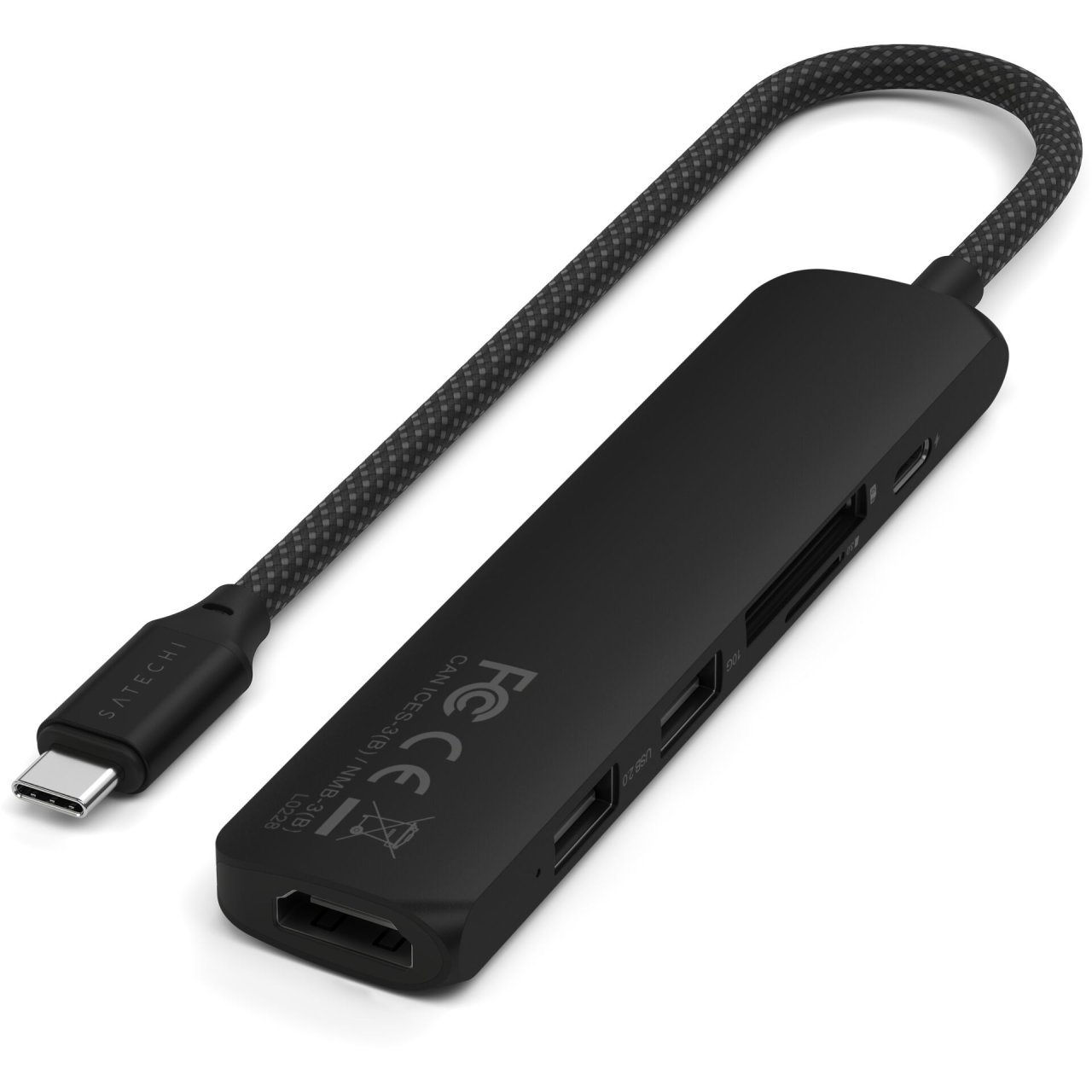 Satechi USB-C Slim Multi-Port Hub (6 in 1) Schwarz USB-C 100W 6 in 1