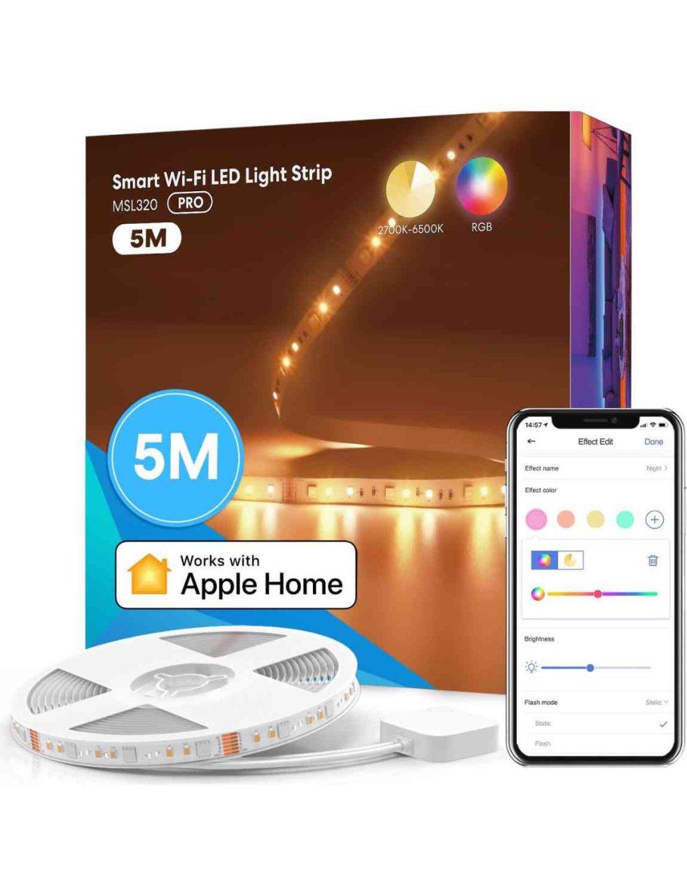 Meross Smart Wi-Fi LED-Streifen RGBWW